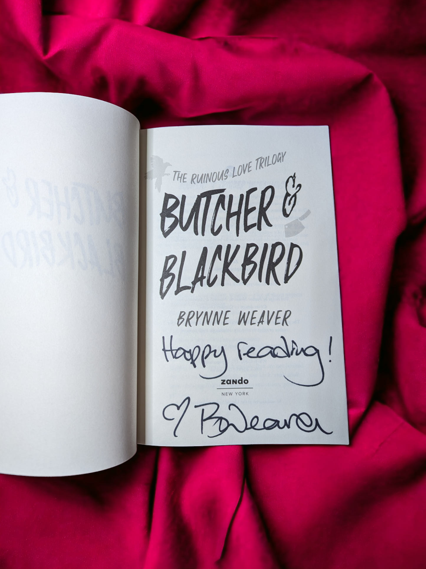 Butcher and Blackbird Signed Paperback